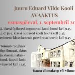 1. septembri avaaktus